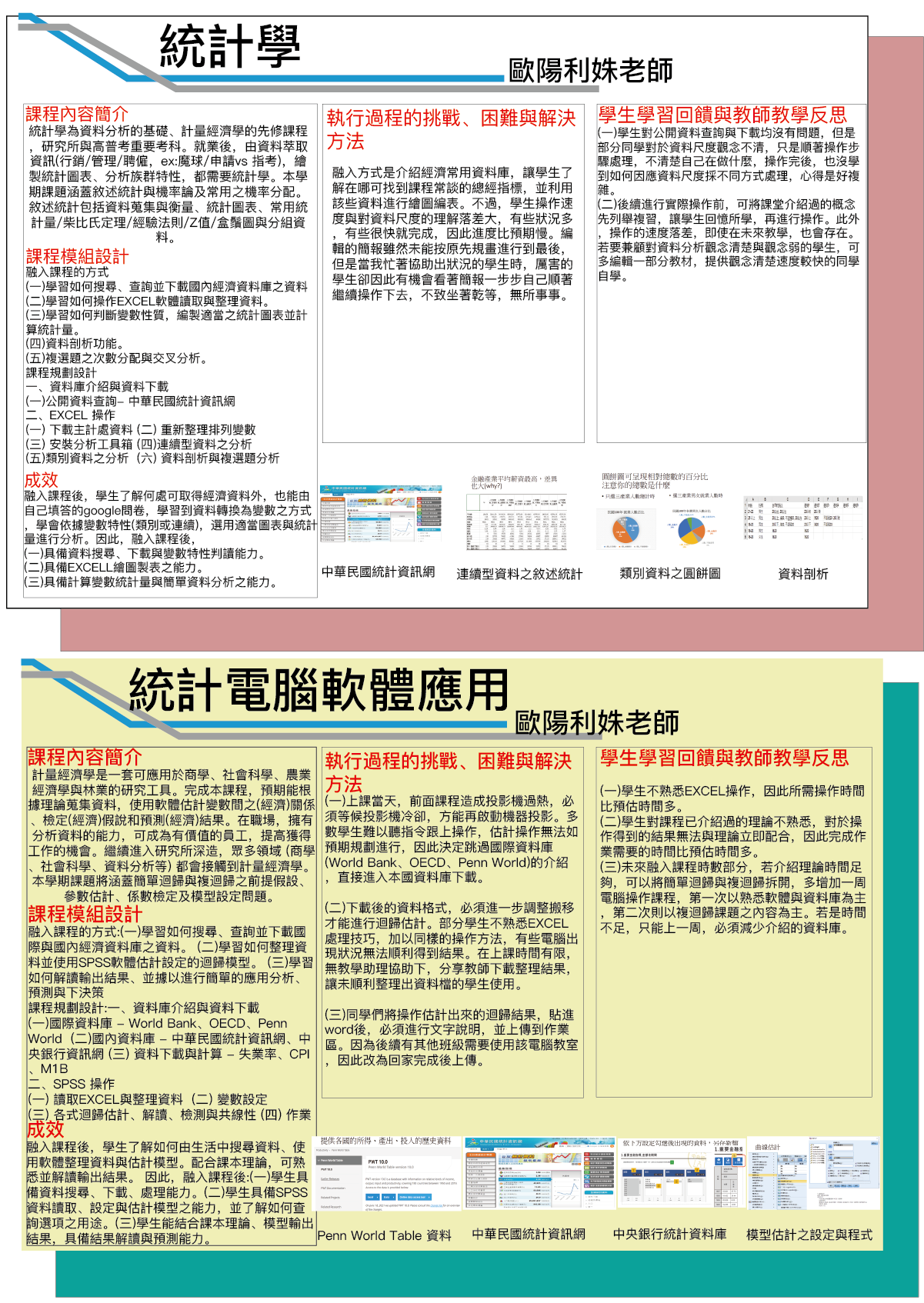 歐陽利姝老師(統計學)(統計電腦軟體應用)